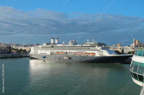 Cruise liner in port. Cadiz  Spain
