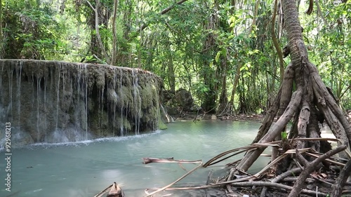 Cascade of seven-tiered waterfall in Erawan National Park in Thailand photo