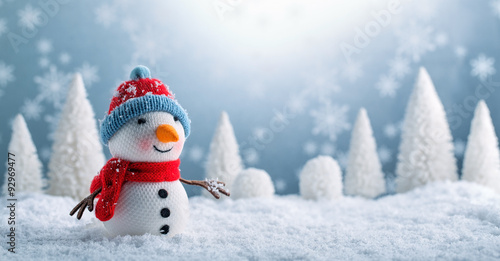 Snowman and Christmas decorations © powerstock