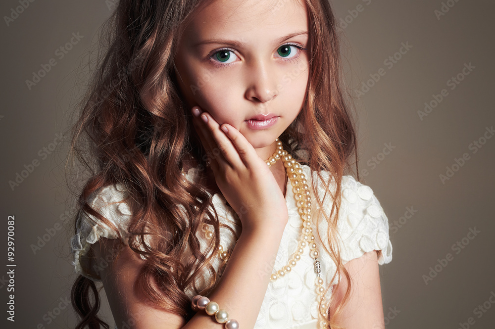 cute little girl in princess dress.beautiful child