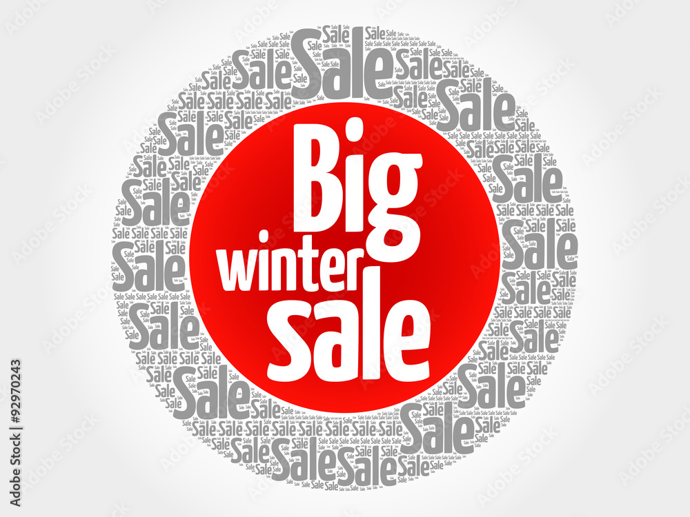 Big winter sale stamp vector words cloud, business concept background