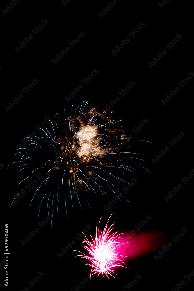 Colorful fireworks against a black background 3