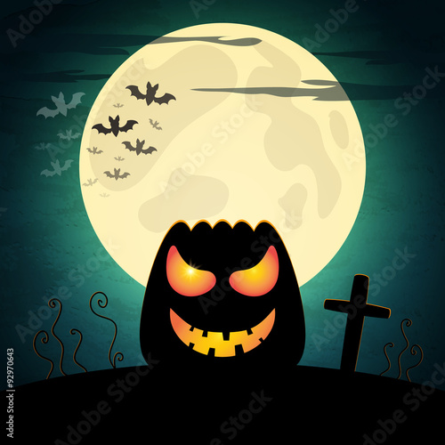 Halloween vector illustration with pumpkin