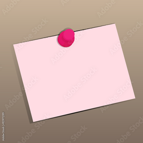 Pink sticker fixed by a magnet or button for signatures and inscriptions