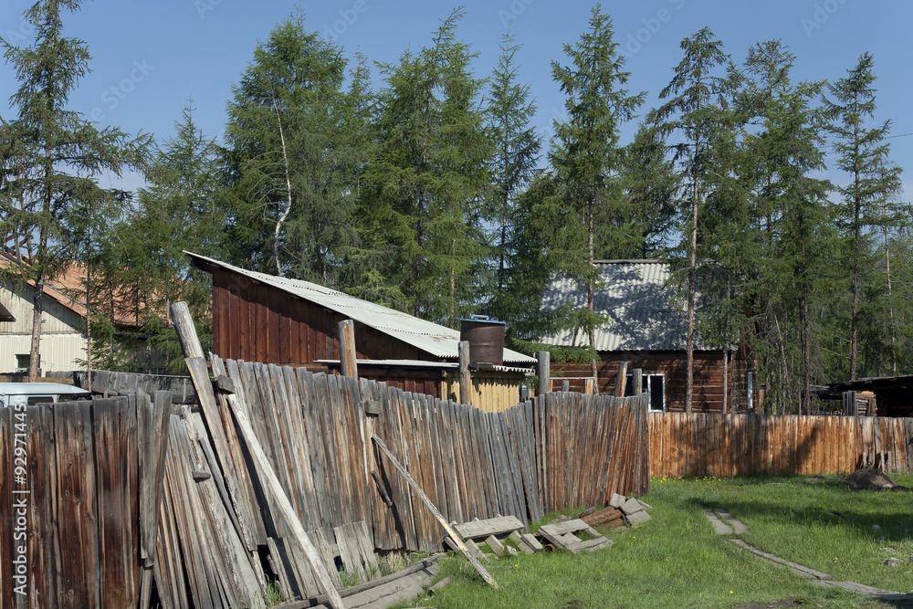 Village courtyard. Honu village, Yakutia. Village courtyard. Honu village, Yakutia.