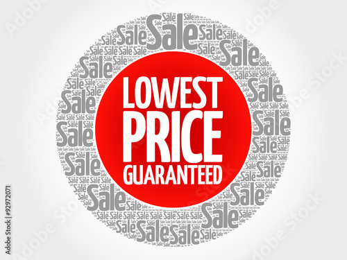 Lowest Price Guaranteed stamp vector words cloud, business concept background
