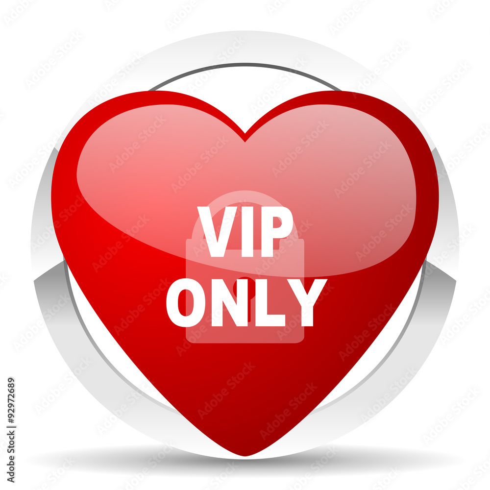 vip only red heart valentine icon on white background vip only red heart valentine icon on white background