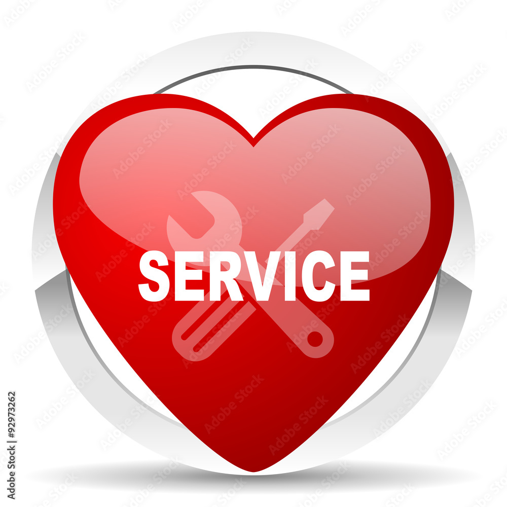 service red heart valentine icon on white background service red heart valentine icon on white background