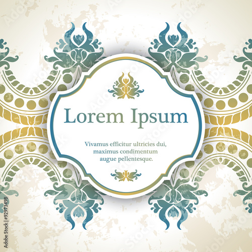 Invitation card with arabesque decor