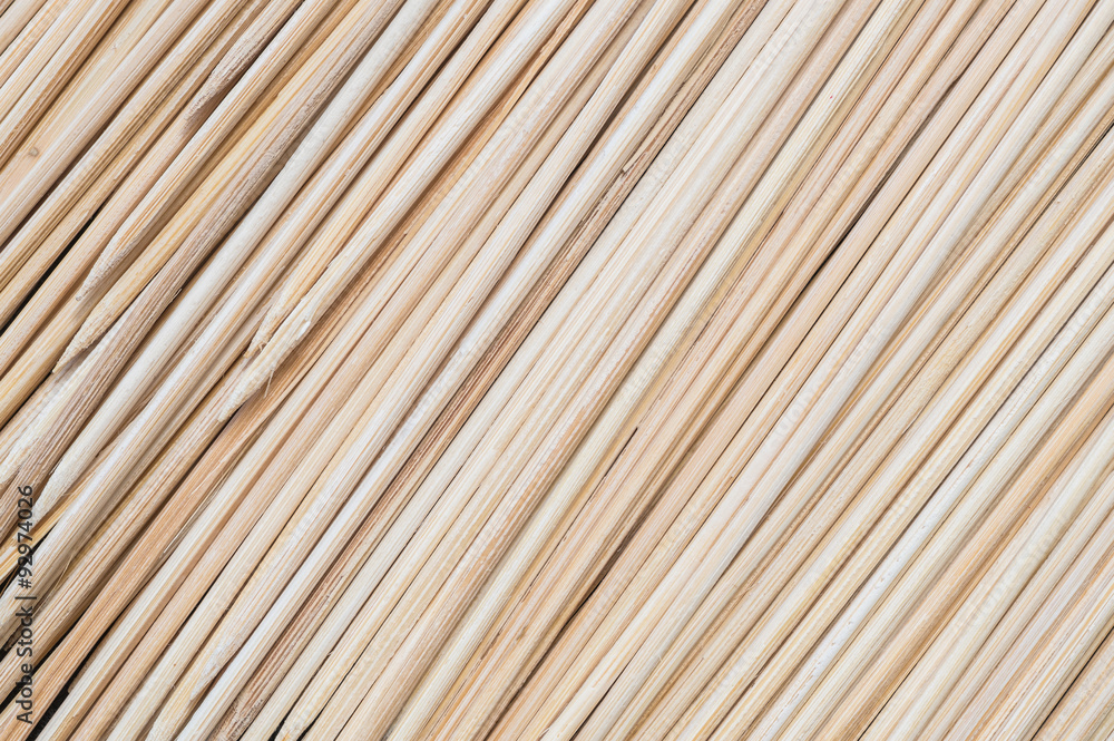 Closeup wood stick for meatball skewers texture background Closeup wood stick for meatball skewers texture background
