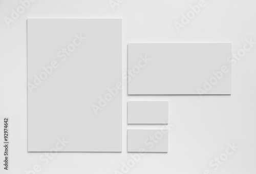 Gray simple stationery mock-up template on white background. photo