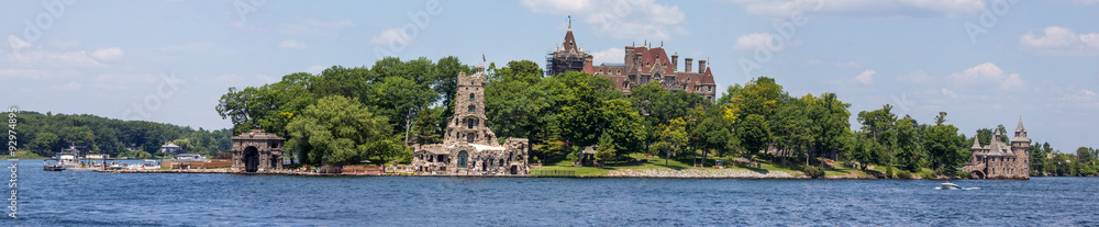 Panoramic View Boldt Castle on Heart Island