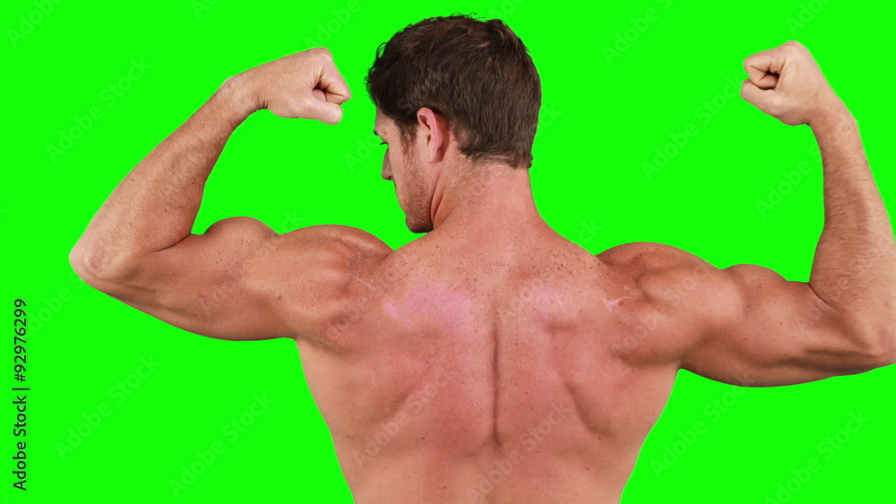 Muscular man flexing his muscles Muscular man flexing his muscles