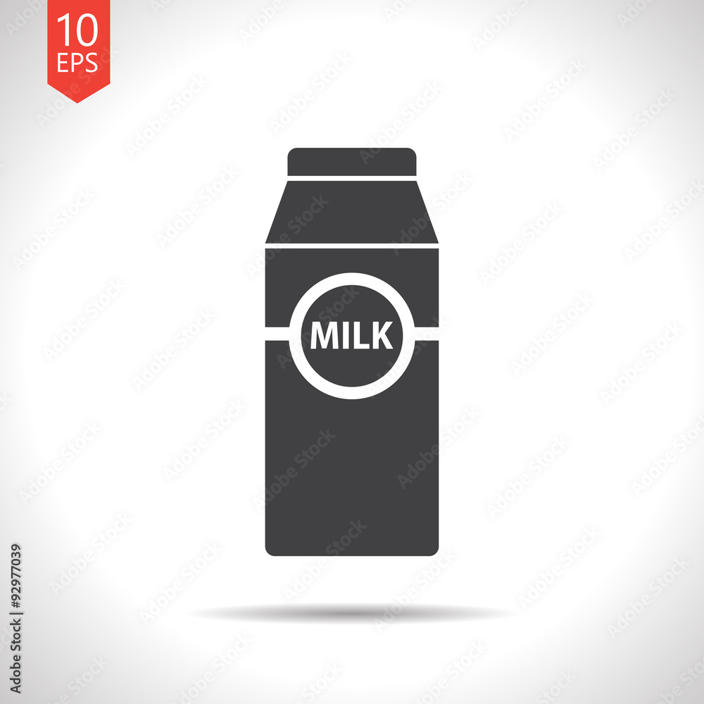 Vector flat milk bottle Vector flat milk bottle