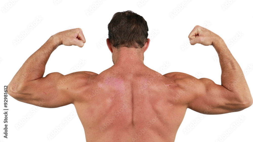 Muscular man flexing his muscles Muscular man flexing his muscles