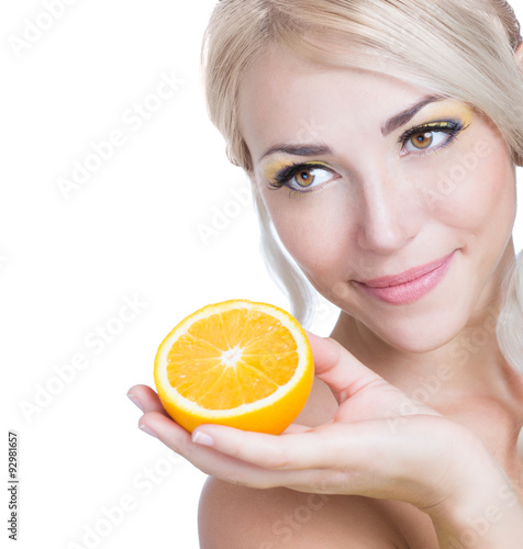 girl with orange
