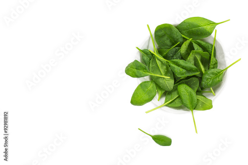 spinach in the plate