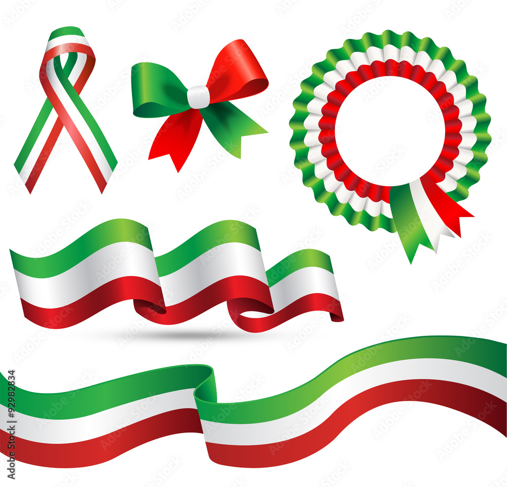 bandiera italia nastri Stock ベクター | Adobe Stock