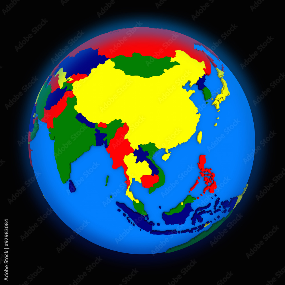 southeast Asia on political Earth