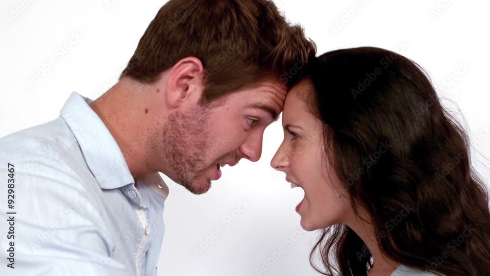 Couple shouting at each other Couple shouting at each other