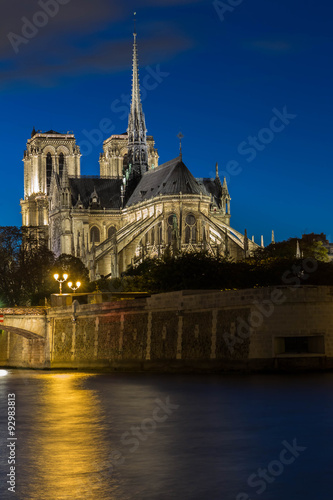The cathedral Notre Dame at night , Paris, France. © kovalenkovpetr
