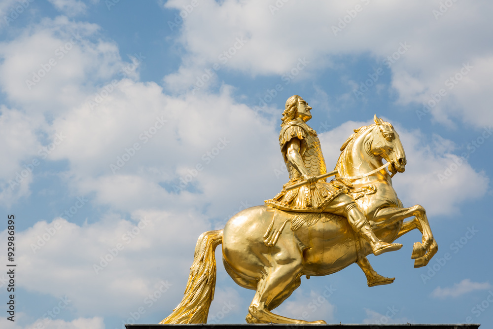 Fototapeta premium Golden rider in Dresden, Germany