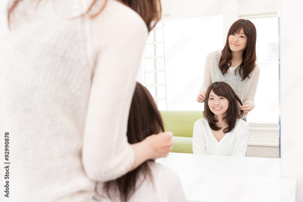 attractive asian woman haircare image