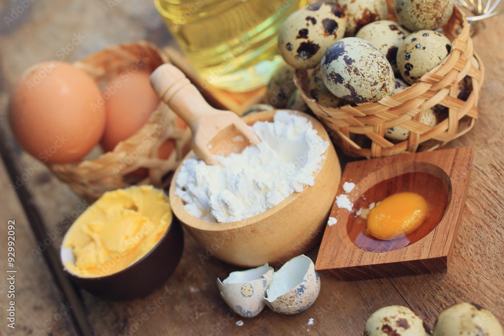 Fototapeta premium egg flour