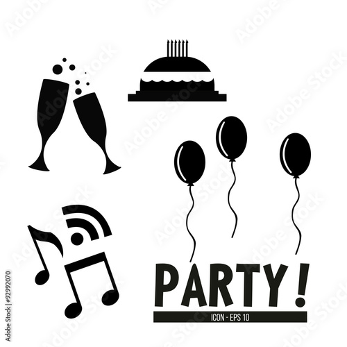 party illustration over white color background