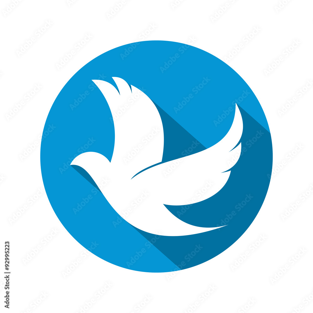 Obraz premium Circle Flat Style Dove Logo Icon