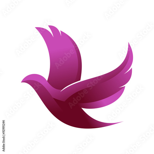 Beautiful Graceful Dove Fly - Logo Illustration