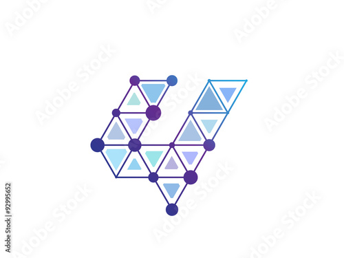 y Letter Blue Line Dot Network Logo © vectorlia