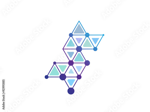 dollar Blue Line Dot Network Logo