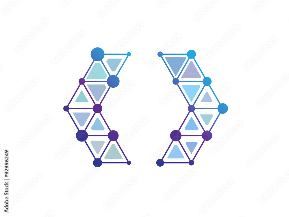 Letter Blue Line Dot Network Logo Letter Blue Line Dot Network Logo