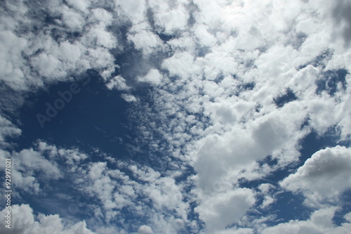 Blue sky white fluffy cloud