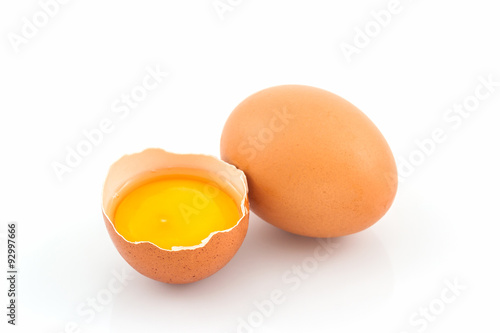 Cracked egg and shell.