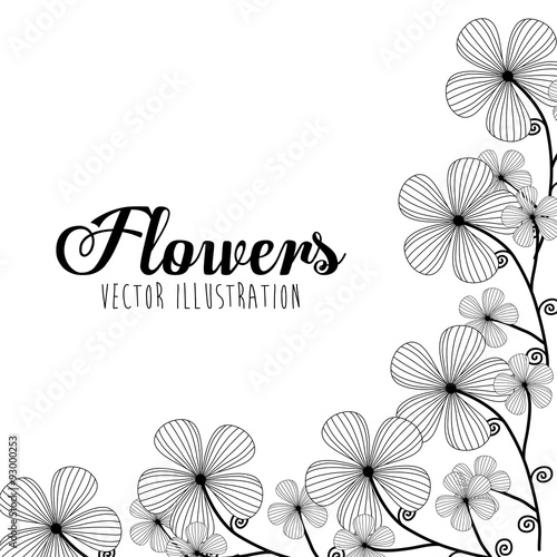 Black and white floral design
