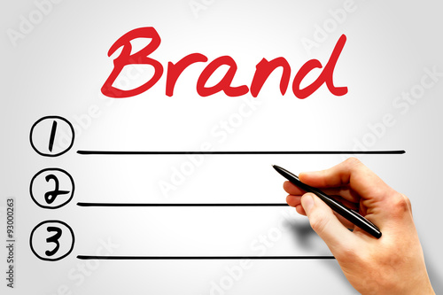 Brand blank list, business concept