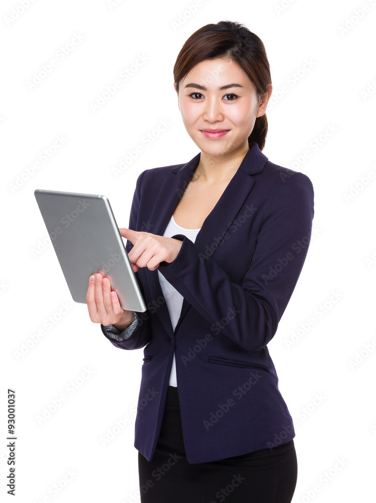 Young Businesswoman use of the tablet pc Young Businesswoman use of the tablet pc