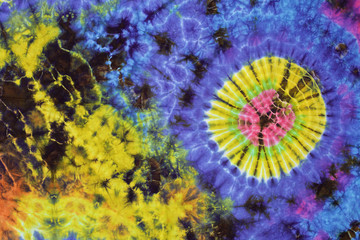 close up shot of tie dye fabric texture background