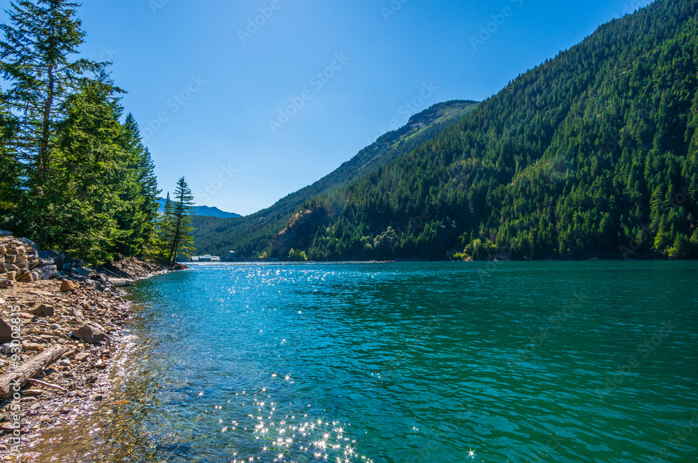 Beautiful Ross Lake, North Cascades national park, WA