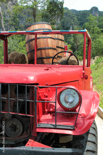 wood boxes and truck