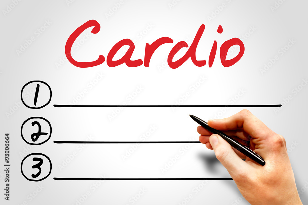 Cardio blank list, fitness, sport, health concept Cardio blank list, fitness, sport, health concept