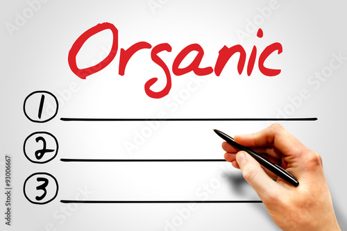 Organic blank list, fitness, sport, health concept