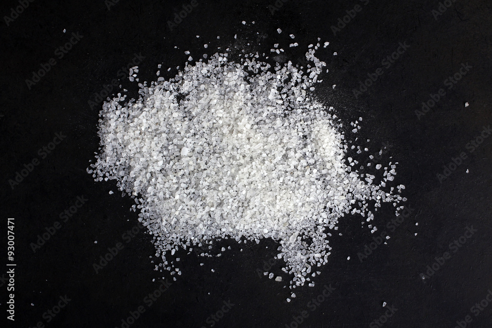 sea salt isolated on black background sea salt isolated on black background