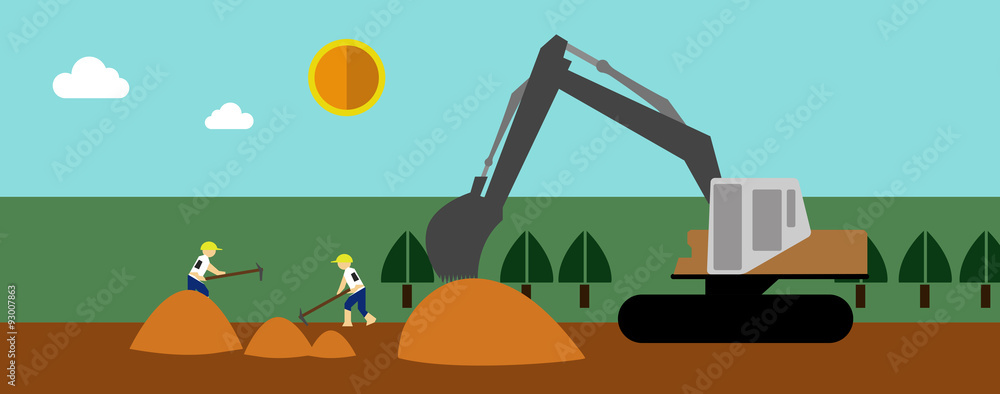 Φωτογραφία Under Construction, flat illustration