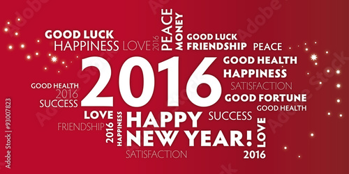 2016 Neujahrsgruss rot - englisch