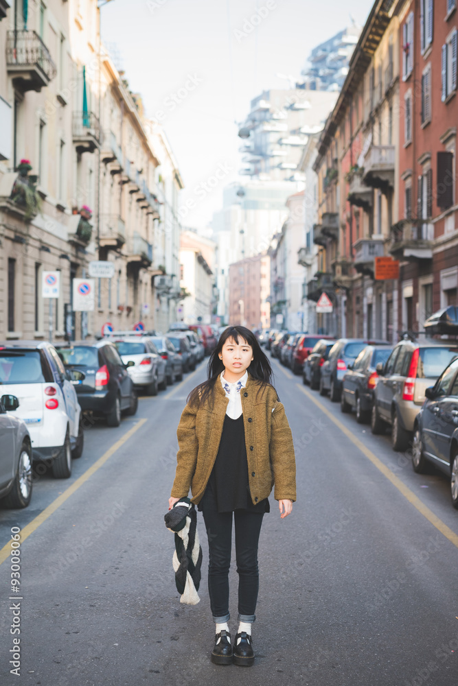 young beautiful asian hipster woman