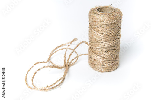Linen string isolated on a white background