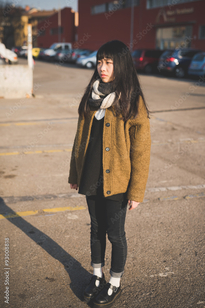 Fototapeta premium young beautiful asian hipster woman
